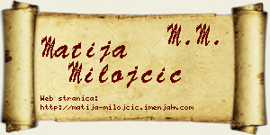 Matija Milojčić vizit kartica
